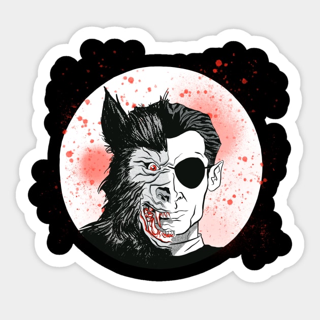 Bark at the Moon Sticker by kentcribbs